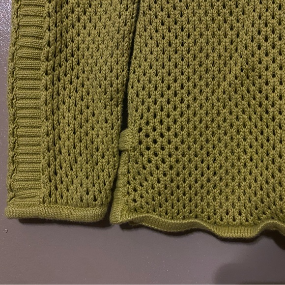 chicos lime green long sleeve crochet / knit top - size 1 - slime color - cotton - Picture 5 of 7
